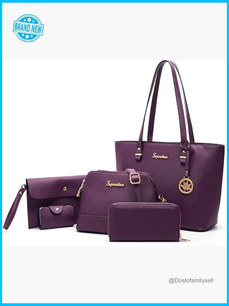 5-Piece Shoulder Tote Bag Set Satchel Purse Set Adjustable Messenger Bag